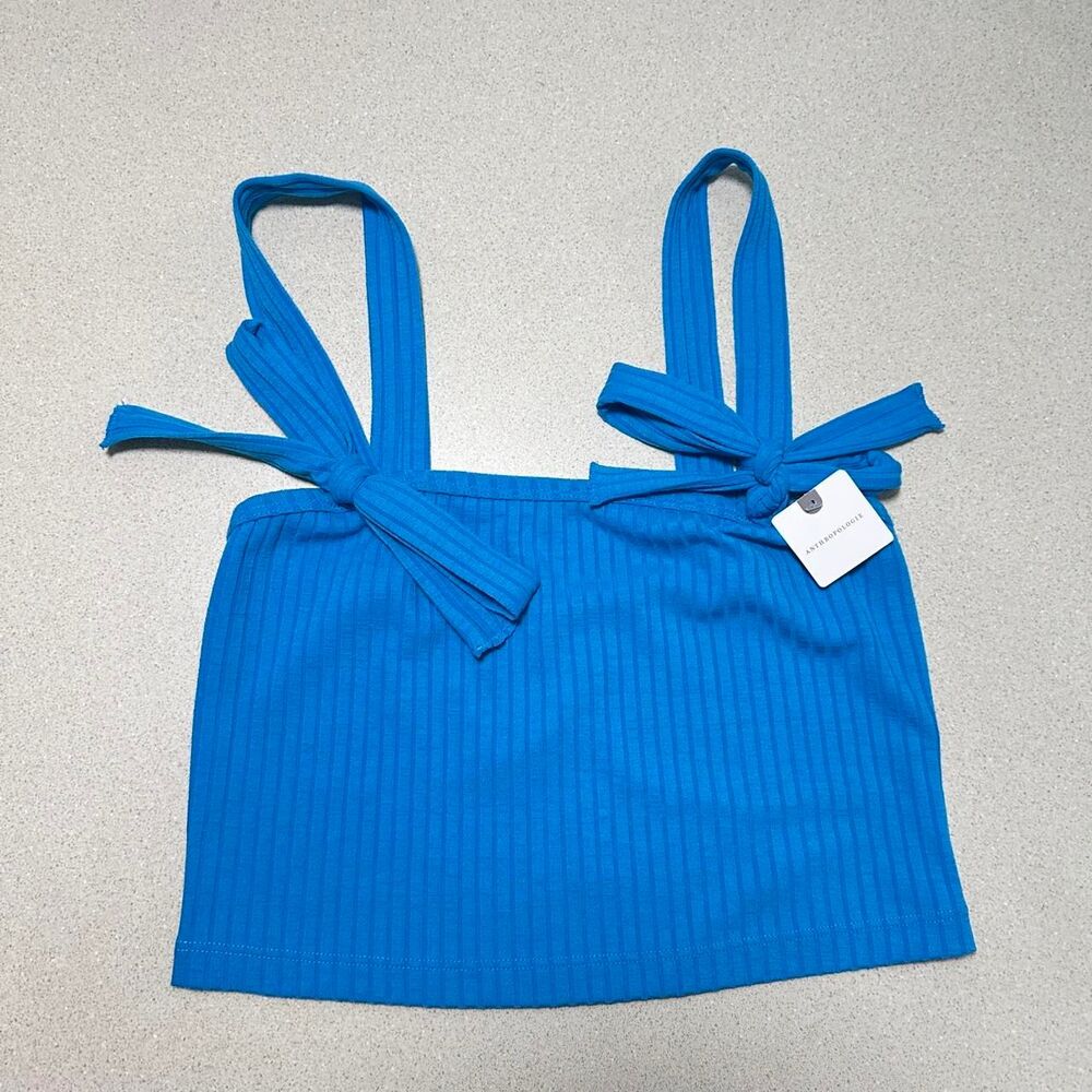 Anthropologie Women's Blue Crop top